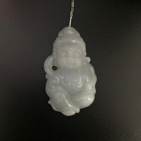 【 Oriental Jade 】 Natural Burmese jadeite and jade A-grade glutinous variety Baby Buddha Guanyin Pendant jadeite necklace 【 Oriental Jade 】 Natural Burmese jadeite and jade A-grade glutinous variety Baby Buddha Guanyin Pendant jadeite necklace
